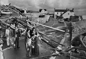 Hurricane damage at La Rocque in 1976