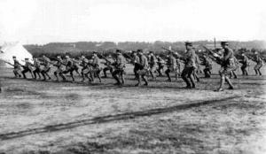 Militia at Grouville Common, early 20th century photograph by amateur photographer Edwin Dale