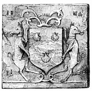 DUMARESQ arms on wall of Trinity Church