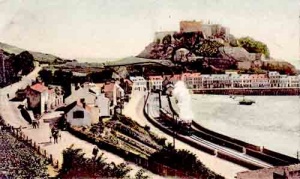 A train leaves the harbour station