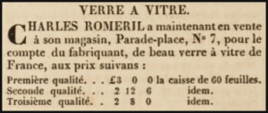 1833 advert in L'Impartial