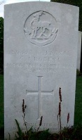 The grave of Great War casualty Charles Thomas Robert at Aire Communal Cemetery, Pas de Calais