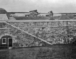 Cannons with ammunition on the ramparts