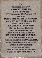 Briard family memorial, St Brelade`s Church