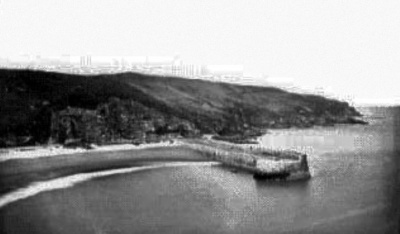 Greve de Lecq pier still intact before storm damage