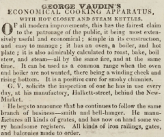 Smith and bell hanger George Vaudin was in business in Halkett Street in 1827