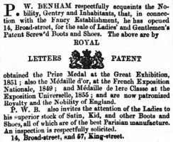 Philip Benham diversified into boots and shoes in 1859 ...