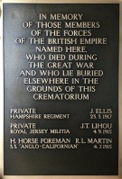 Lihou memorial at Jersey Crematorium