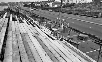 Preparing the arena in 1977