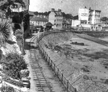 Railway line along coast at La Collette