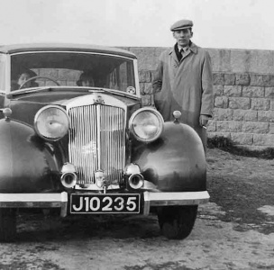 Roy Bisson with a family car in the 1950s