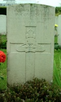 The grave of Great War casualty William Reginald Coutanche at Laventie Military Cemetery, La Gorgue