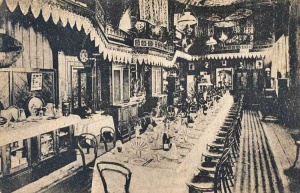 The dining room of Pooley's Grand Pavilion Hotel at Greve de Lecq in 1890