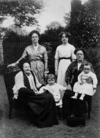Four generations: Elizabeth Le Gros, Elizabeth Jane Corbel, Ella May Norman and George and Francis Simon