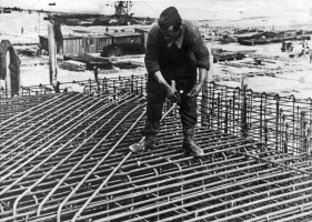 Work on the construction of a bunker