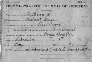 Militia receipt issued to William Le Brun