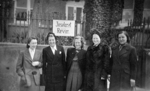 Four women outside the island doctor's surgery - it is not known if they were Germans, or possibly French prostitutes