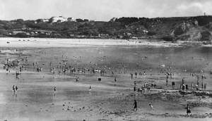 Looking across St Brelade's Bay to Ouaisne in the background