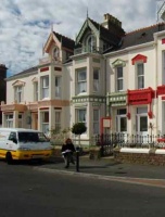 Typical Havre des Pas Victorian houses in Roseville Street, leading to the seafront