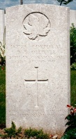 The grave of Great War casualty Daniel Bertram Ollivier at Barlin Communal Cemetery, near Bethune.