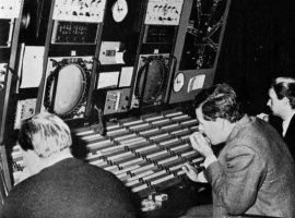 Airport control tower in the fifties