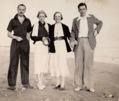George and Roy Simon with their mother and a friend
