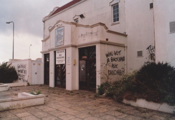 Boarded up and awaiting demolition