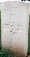 The grave of Great War casualty Harry Luman Sohier at Villers Hill British Cemetery, Villers-Guislain, near Gouzeaucourt
