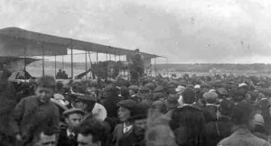 A postcard of the first plane to land in Jersey