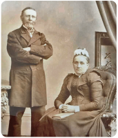 Philippe George Gaudin (1823-1901) and his wife Elizabeth, nee Wright (1819-1895) who married in St Helier in 1843 and had five children in Jersey before they emigrated to New Zealand in the 1870s