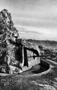 A tank turret protecting Les Platons installations