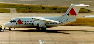 A Jersey European BA146 at Heathrow