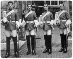 Beresford William Mills is second from the right in this picture of Household Cavalry soldiers. He was born in Jersey in 1934, and died there in 2020. He was the son of William Beresford Mills, of Guernsey, and Elsie Freda, nee de La Mare
