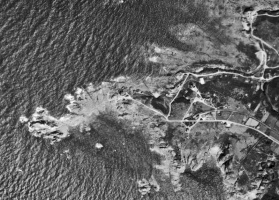 An aerial view of Corbiere in 1942, before the construction of major defensive installations started