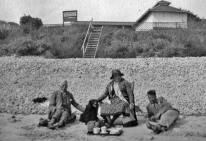 1932 - no seawall yet. The photograph was taken in front of the Chateau Rocozanne Hotel