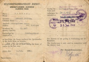 Edward Philip Bisson's Occupation curfew card [10]