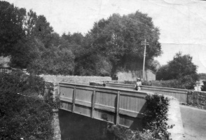 A road bridge crosses the line at Pontac - picture from Jersey Heritage collection