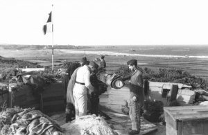 A rangefinder in St Ouen's Bay