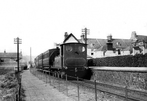 A Gorey-bound train waiting at St Luke's Station about 1900
