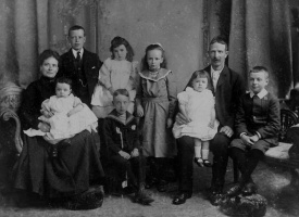 Joseph and Selina Male, nee Beaucamp, with seven of their nine children