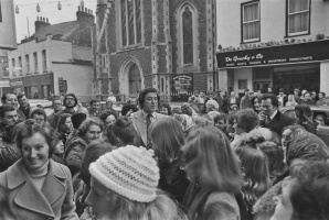 Radio and television personality Terry Wogan drew a large crowd to the opening of a Halkett Place business