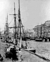 Fishing boats in St Helier Harbour in 1880