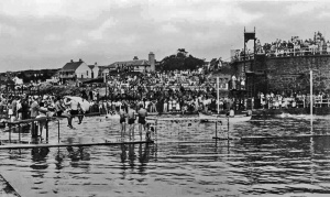 An inter-island water polo game in the pool