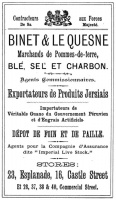 1887 advert from L'Almanach de la Gazette de Jersey
