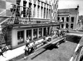 Construction work at the Odeon in 1954