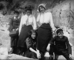 Young people at the seaside in 1890