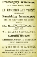 Le Masurier and Vibert were in business as ironmongers in Queen Street