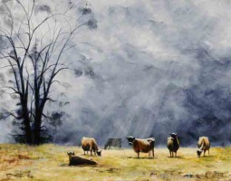 Cows under a stormy sky, 2005; Rozan Henning; RJA&HS