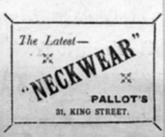 Hosier John Pallot was in business at 31 King Street in 1880, followed by clothier P Pallot from 1885 to 1903, and J Pallot in 1905