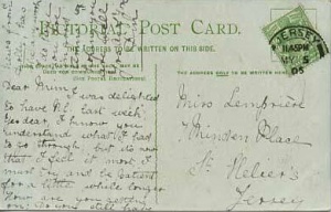 Another postcard sent to Miss Lempriere the same year